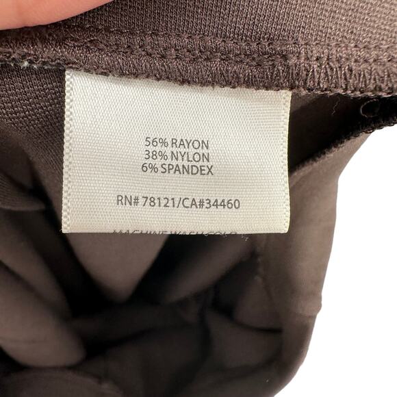 EILEEN FISHER Brown Pull On Elastic Waist Straight Leg Pants // M - Picture 7 of 8